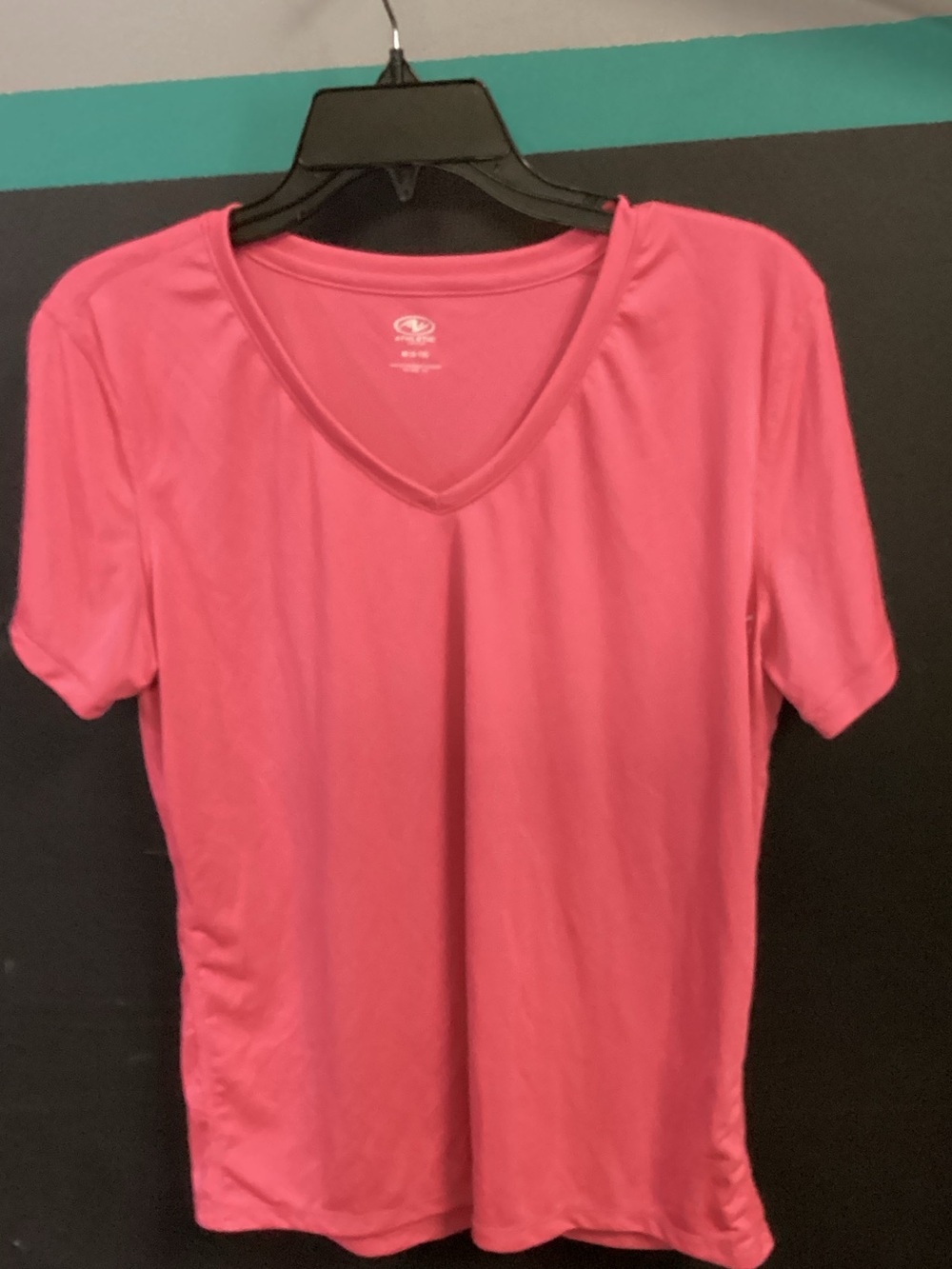 Athletic Works Pink V-Neck Short Sleeve Tee